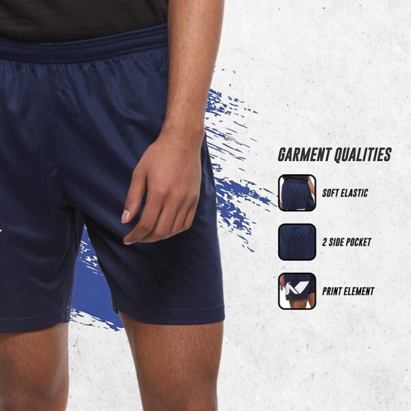 NIVIA Carbonite Soccer Shorts for Men (Navy Blue,M)